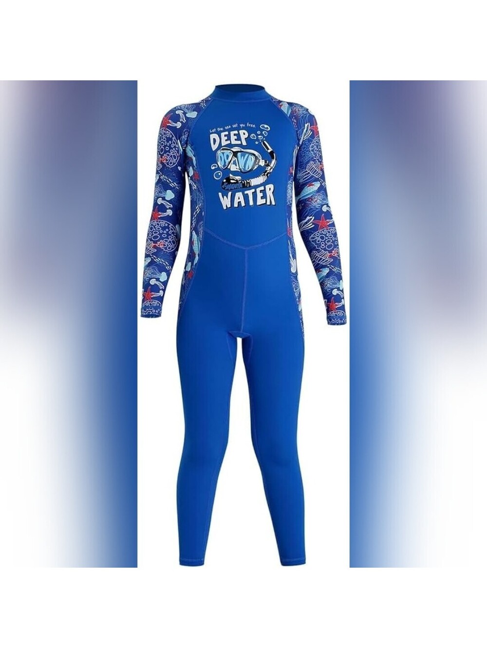 NWT DIVE & SAIL Kids One Piece Long Sleeve Rash Guard Swimsuit, Large